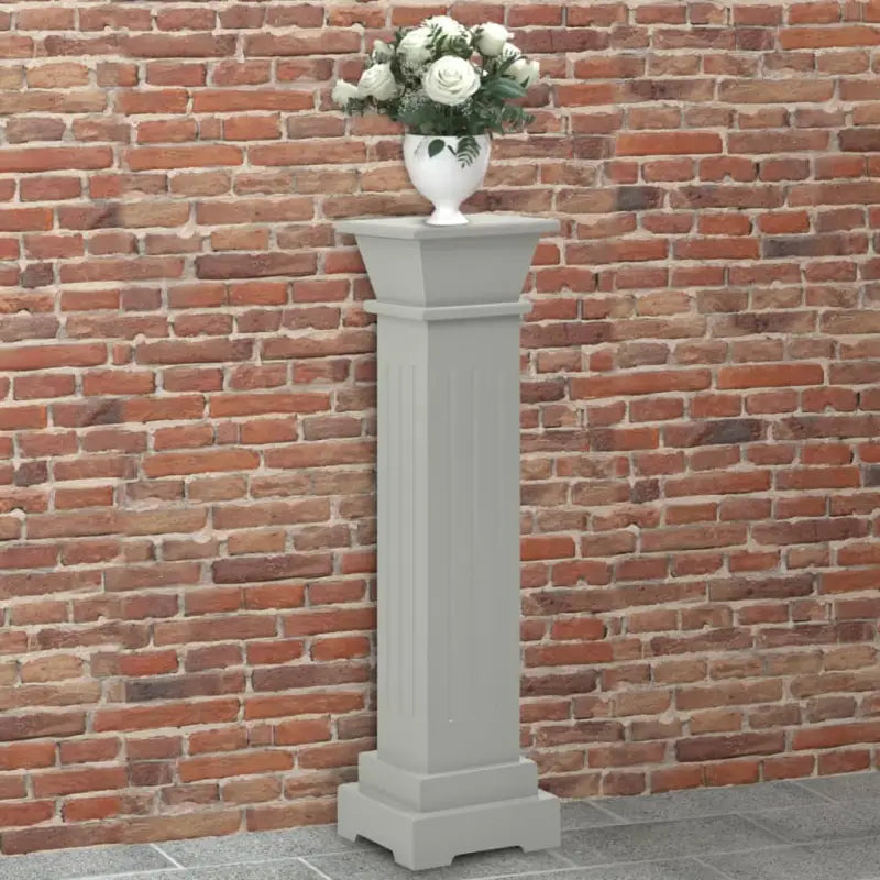 Elegante antiekwitte plantenstandaard met klassieke lijnen - Grijs / 1 - Plantenstandaarden