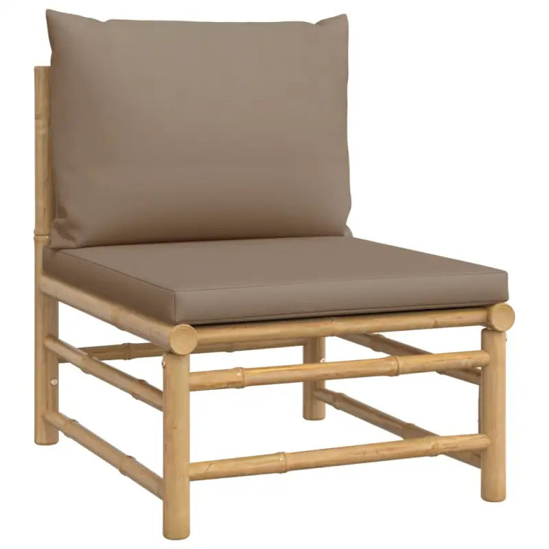 Elegante bamboe tuinset met comfortabele afmetingen en rugkussen - Tuinsets