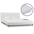 Elegante bedframe met stalen poten en polyester buitenlaag - Wit / 140 x 200 cm - Bedden & bedframes