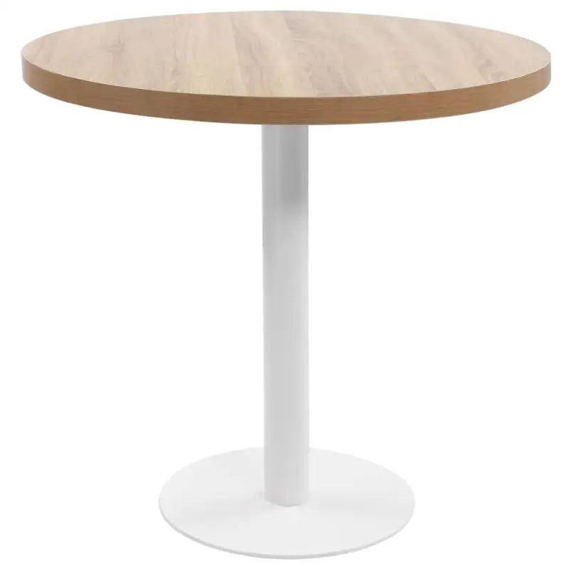 Elegante bistrotafel met houtnerf en stalen poot - Lichtbruin en wit / 80 x 75 cm / 1 - Eettafels
