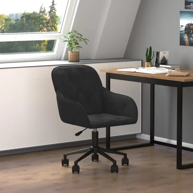 Elegante bureaustoel met verstelbare hoogte armleuning en draaibaar ontwerp - Zwart / 1 - Bureaustoelen