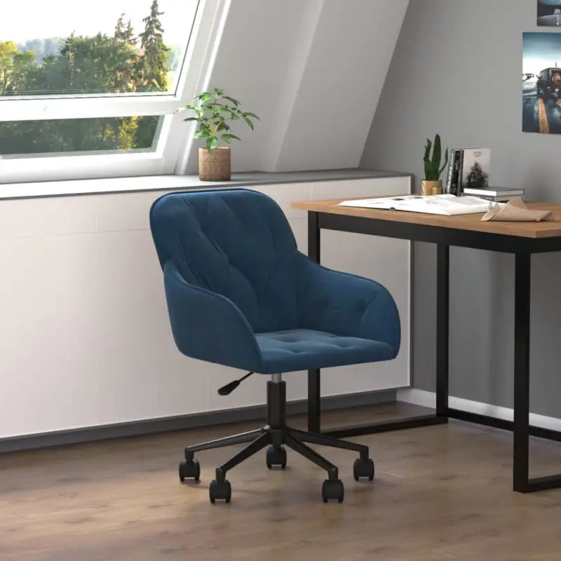 Elegante bureaustoel met verstelbare hoogte armleuning en draaibaar ontwerp - Blauw / 1 - Bureaustoelen