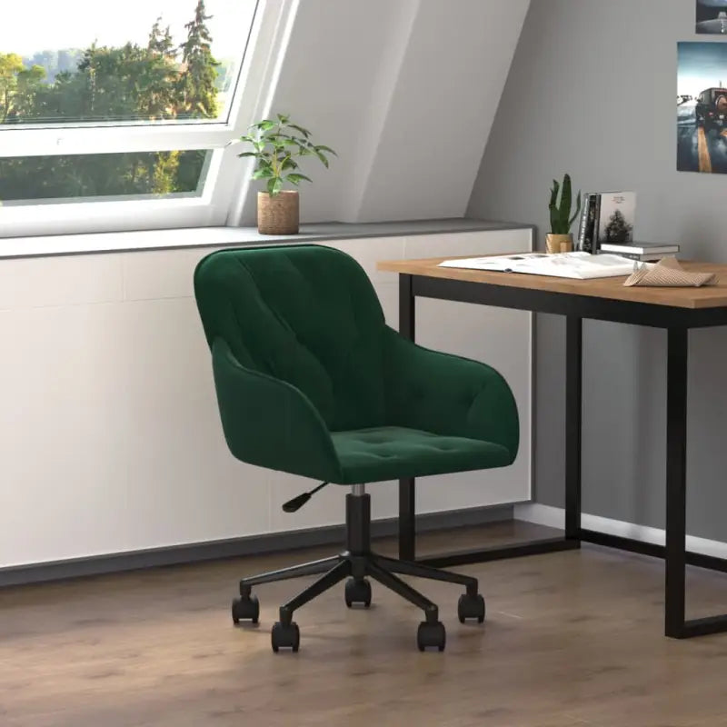 Elegante bureaustoel met verstelbare hoogte armleuning en draaibaar ontwerp - Donkergroen / 1 - Bureaustoelen