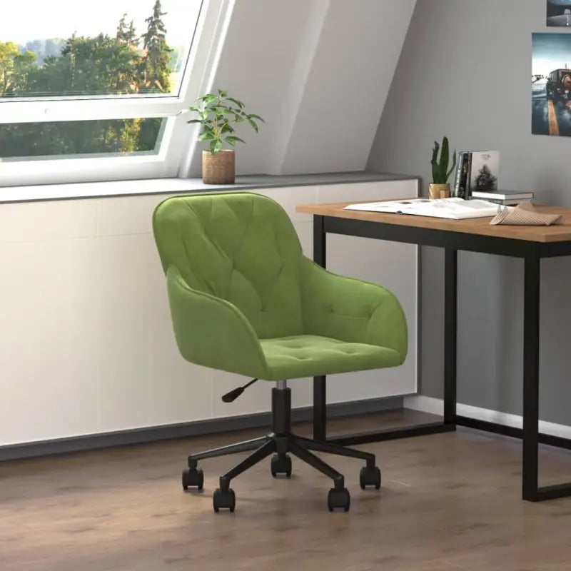 Elegante bureaustoel met verstelbare hoogte armleuning en draaibaar ontwerp - Lichtgroen / 1 - Bureaustoelen