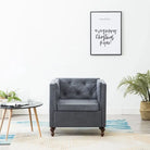 Elegante Chesterfield fauteuil met stevig houten frame voor elke ruimte - Grijs / 1 - Fauteuils & Relaxfauteuils