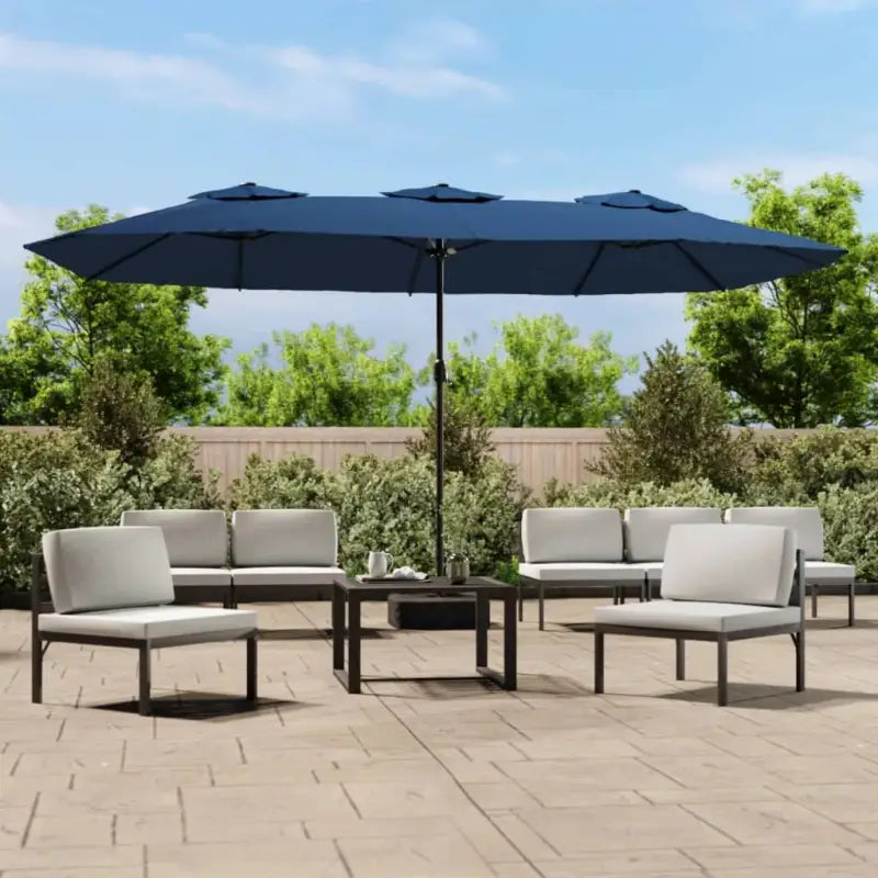 Elegante dubbele parasol voor schaduw en uv-bescherming - Blauw / 1 - Parasols en zonneschermen