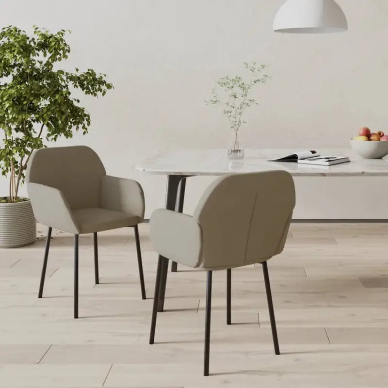 Elegante eetkamerstoelen met luxe fluweel voor comfort en stijl - Lichtgrijs / 2 - Eetkamerstoelen