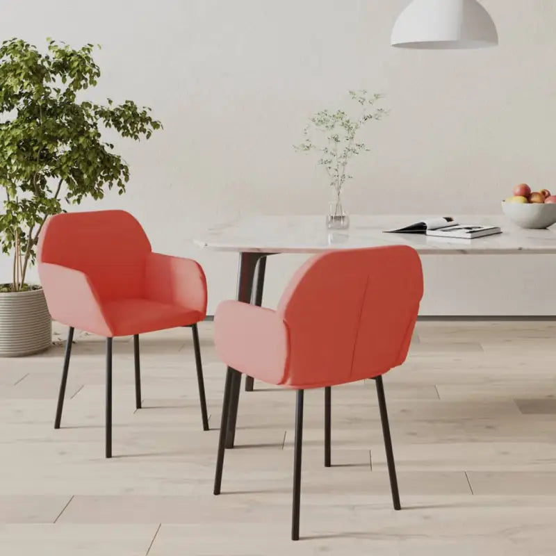 Elegante eetkamerstoelen met luxe fluweel voor comfort en stijl - Roze / 2 - Eetkamerstoelen