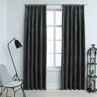 Elegante fluwelen gordijnen met metalen haken en snelle levering bevat - Antraciet / 140 x 225 cm / 2 - Gordijnen &