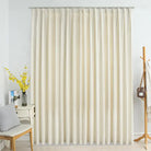Elegante fluwelen gordijnen met metalen haken voor warmte en privacy - Crème / 1 - Gordijnen & vitrages