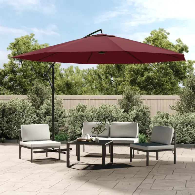 Elegante hangende parasol met metalen paal voor schaduw en UV-bescherming - Bordeauxrood / 1 - Parasols en zonneschermen
