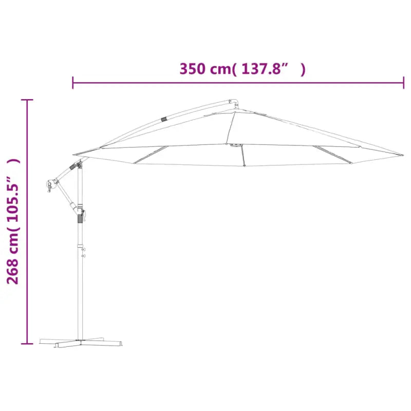 Elegante hangende parasol met metalen paal voor schaduw en UV-bescherming - Parasols en zonneschermen