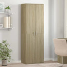 Elegante hoge kast van bewerkt hout die gemakkelijk schoon te maken - Grijs sonoma / 1 - Opbergkasten & lockerkasten