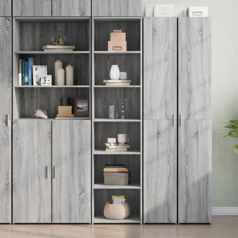 Elegante hoge kast voor bestaande interieur makkelijk schoon te houden - Grijs / 1 - Dressoirs & buffetkasten
