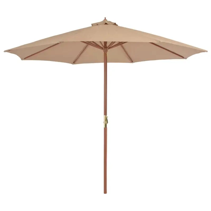 Elegante houten parasol met UV-bescherming en stevige houten paal - Bruin / 1 - Parasols en zonneschermen
