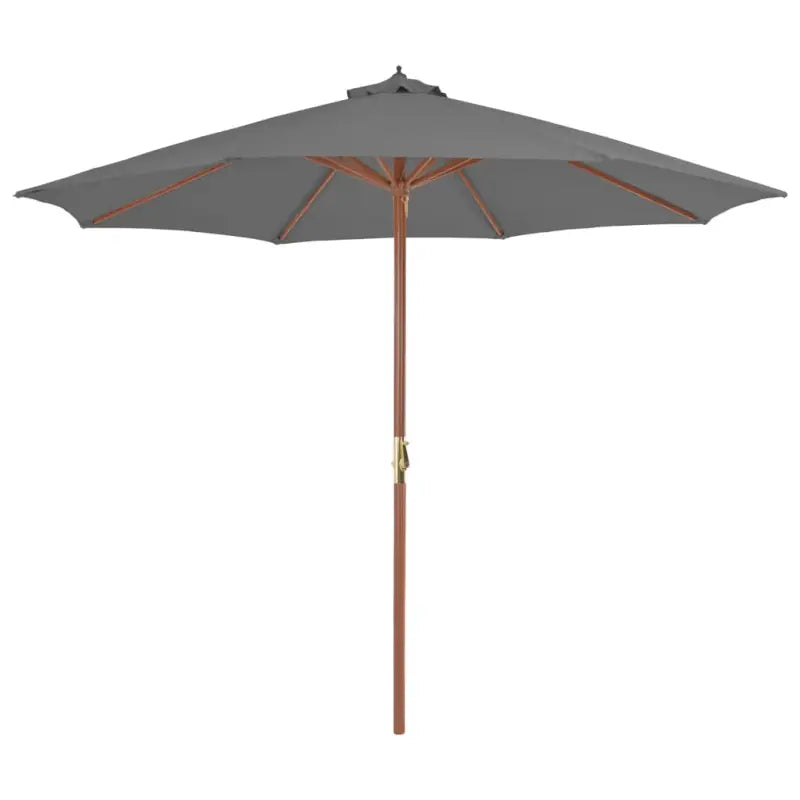 Elegante houten parasol met UV-bescherming en stevige houten paal - Grijs / 1 - Parasols en zonneschermen