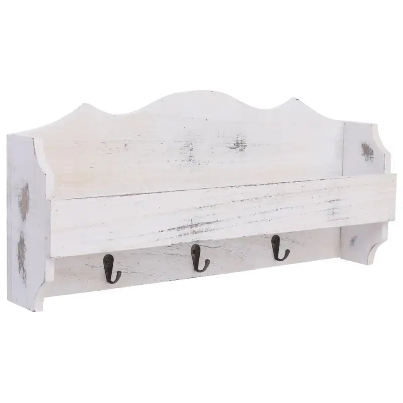 Elegante Houten Wandkapstok voor een Decoratieve Hal - Wit / 50 x 10 x 23 cm / 1 - Kapstokken