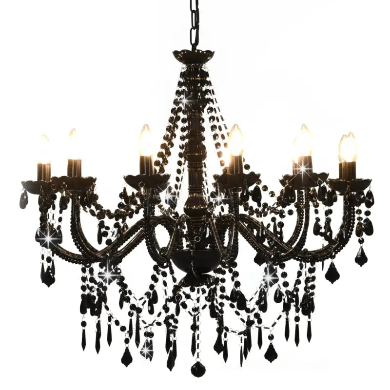 Elegante Kristallen Chandelier voor een opvallende interieurstijl - Zwart / 1 - Kroonluchters