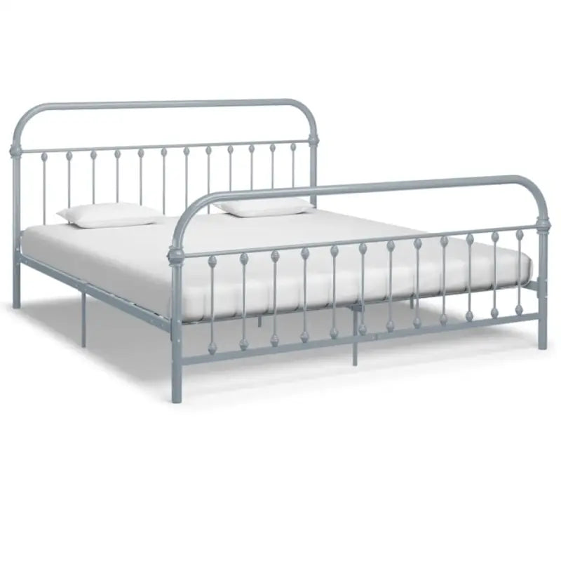 Elegante metalen bedframe met stevige constructie en comfortabel lattenbodem - Grijs / 180 x 200 cm - Bedden & bedframes