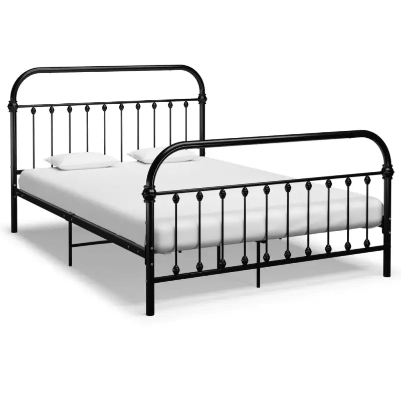 Elegante metalen bedframe met stevige constructie en comfortabel lattenbodem - Zwart / 160 x 200 cm - Bedden & bedframes