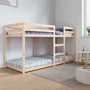 Elegante metalen stapelbed met massief grenenhout voor compacte kamers - Bedden & bedframes