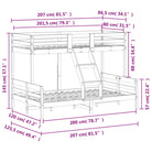 Elegante metalen stapelbed met massief grenenhout voor kleine kamers - Bedden & bedframes