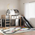 Elegante metalen stapelbed van massief grenenhout voor compacte kamers - Zwart / 80 x 200 cm - Bedden & bedframes