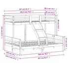 Elegante metalen Stapelbed van Massief Grenenhout voor Kleine Kamers - Bedden & bedframes