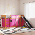 Elegante metalen stapelbed van massief grenenhout voor weinig ruimte - bruin en roze / 90 x 200 cm - Bedden & bedframes