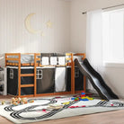 Elegante metalen stapelbed van massief grenenhout voor weinig ruimte - Bruin en zwart / 90 x 200 cm - Bedden & bedframes
