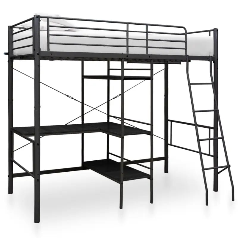 Elegante metalen stapelbed voor kinderkamers met beperkte ruimte - Zwart / 90 x 200 cm - Bedden & bedframes