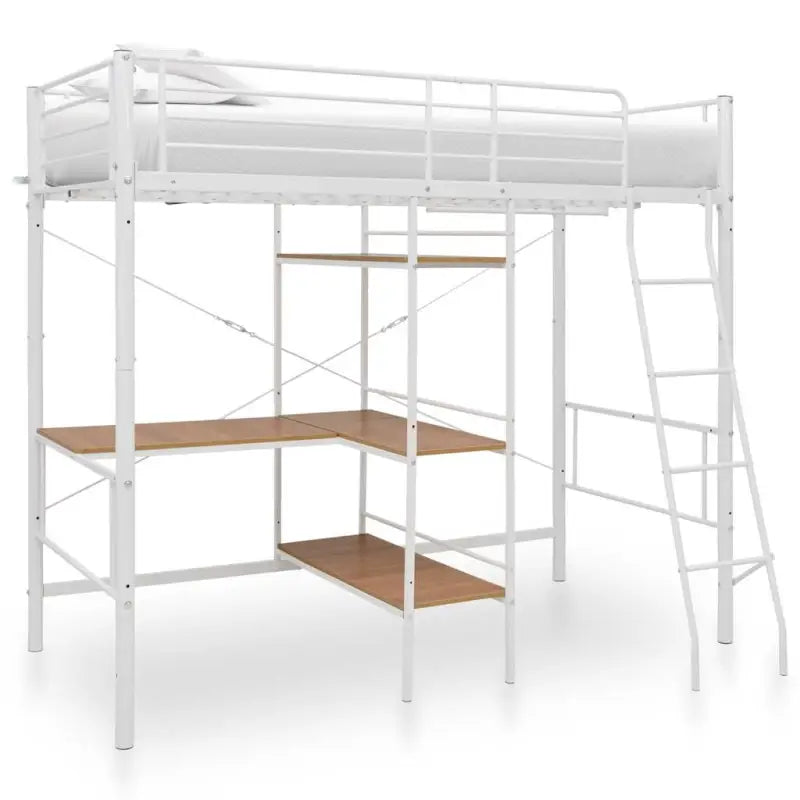 Elegante metalen stapelbed voor kinderkamers met beperkte ruimte - Wit / 90 x 200 cm - Bedden & bedframes