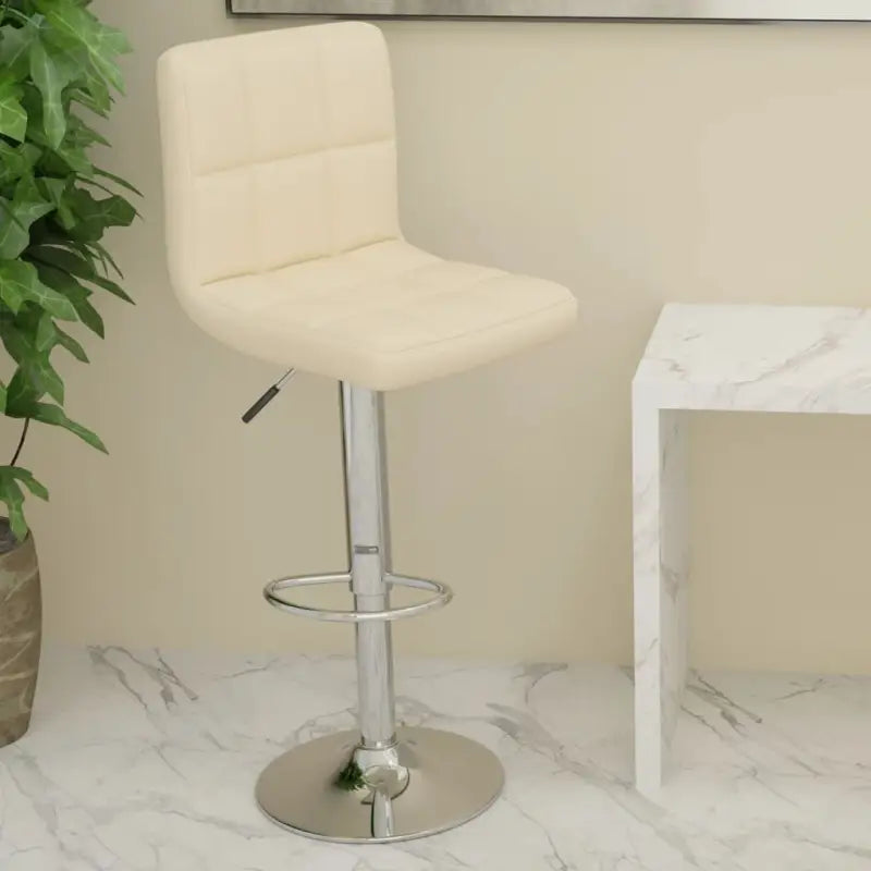 Elegante moderne barkrukken met kunstlederen zitting en rugleuning - Crème / 1 - Barkrukken