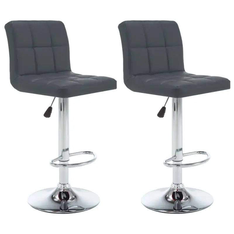 Elegante moderne barkrukken met kunstlederen zitting en rugleuning - Grijs / 2 - Barkrukken