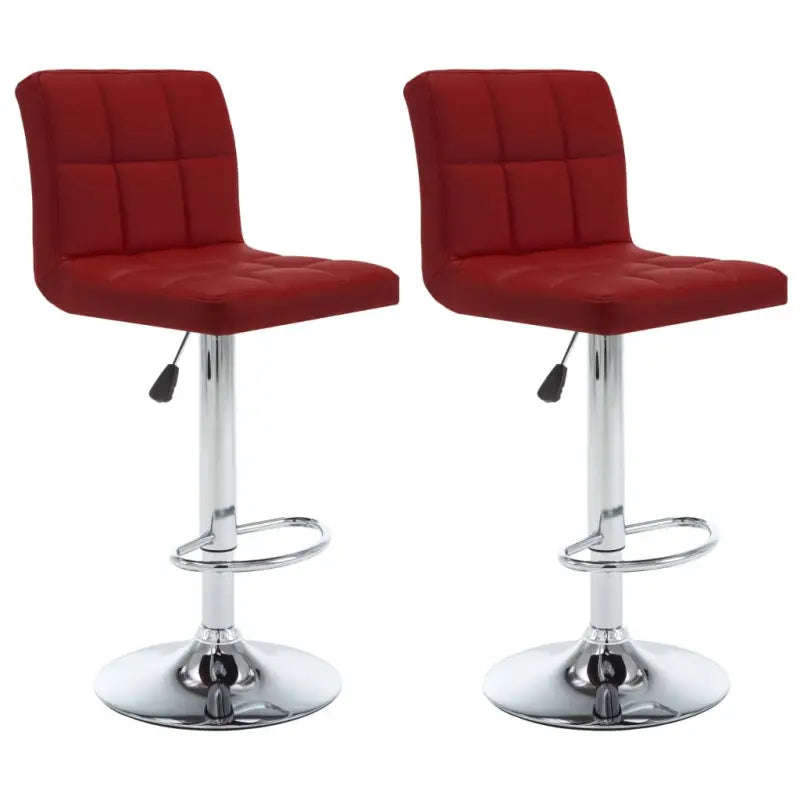 Elegante moderne barkrukken met kunstlederen zitting en rugleuning - Wijnrood / 2 - Barkrukken
