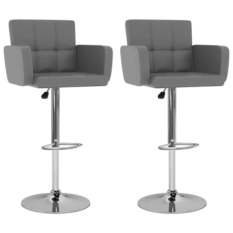 Elegante moderne barkrukkenset met kunstlederen zitting en rugleuning - Grijs / 2 - Barkrukken