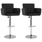 Elegante moderne barkrukkenset met kunstlederen zitting en rugleuning - Zwart / 2 - Barkrukken