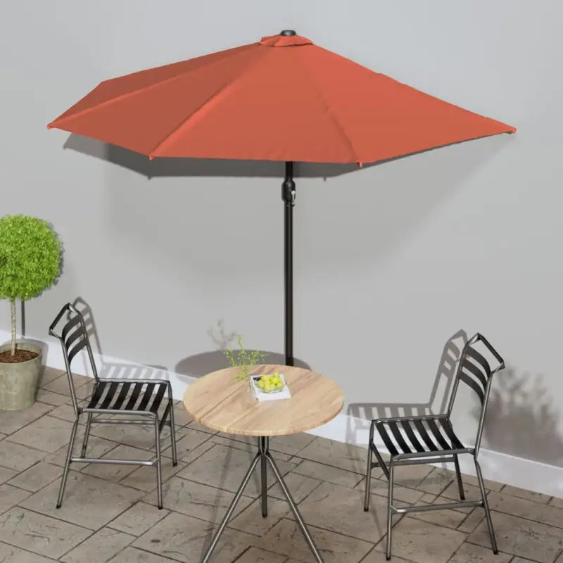 Elegante parasol met aluminium paal en stalen baleinen voor schaduw - Terracotta / 1 - Parasols en zonneschermen