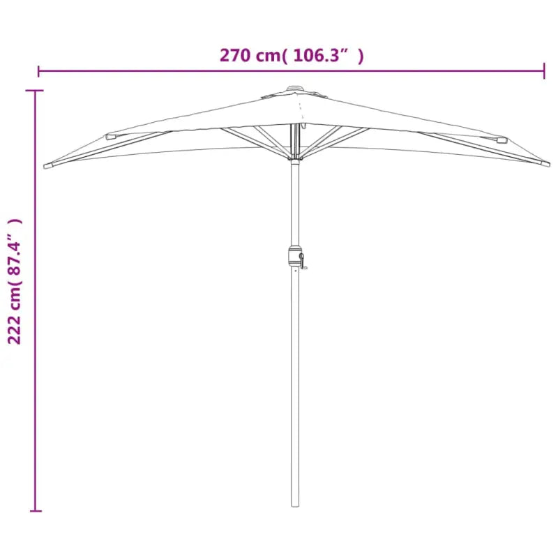 Elegante parasol met aluminium paal en stalen baleinen voor schaduw - Parasols en zonneschermen