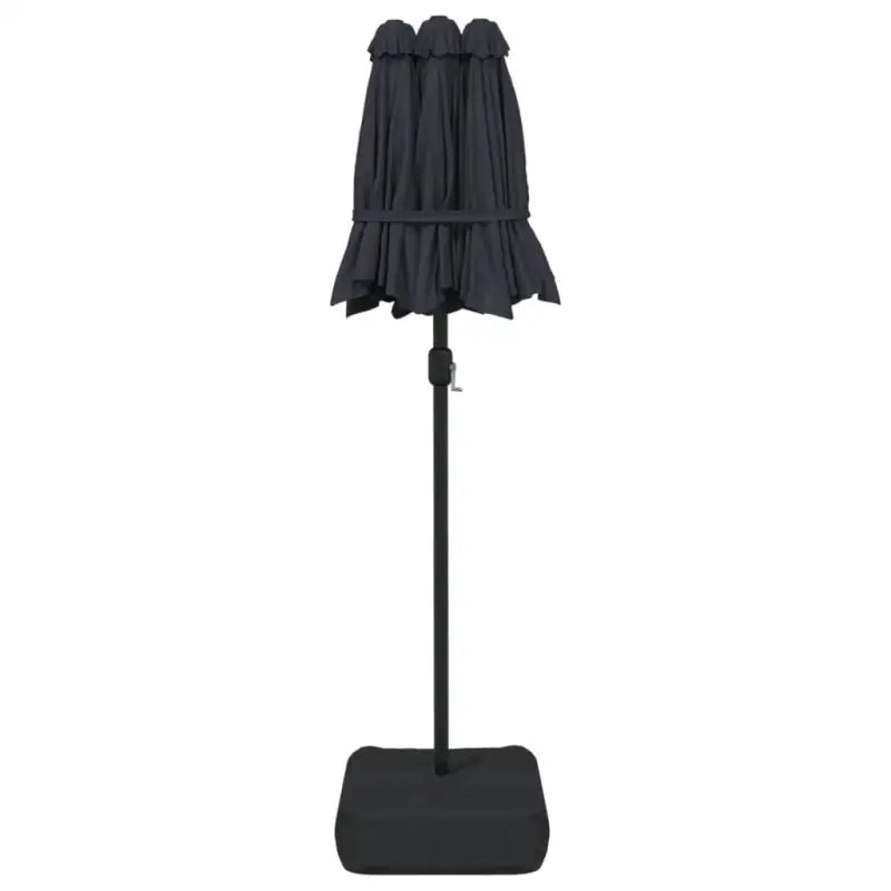 Elegante parasol met dubbel dak en LED-verlichting voor vlakke ondergrond - Parasols en zonneschermen