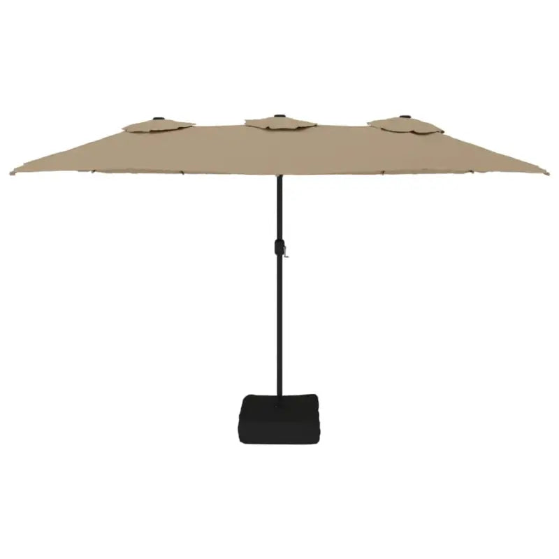 Elegante parasol met dubbel dak en LED-verlichting voor vlakke ondergrond - Parasols en zonneschermen