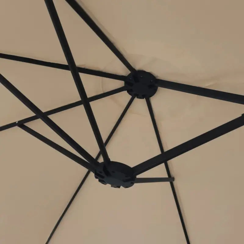 Elegante parasol met dubbel dak en LED-verlichting voor vlakke ondergrond - Parasols en zonneschermen