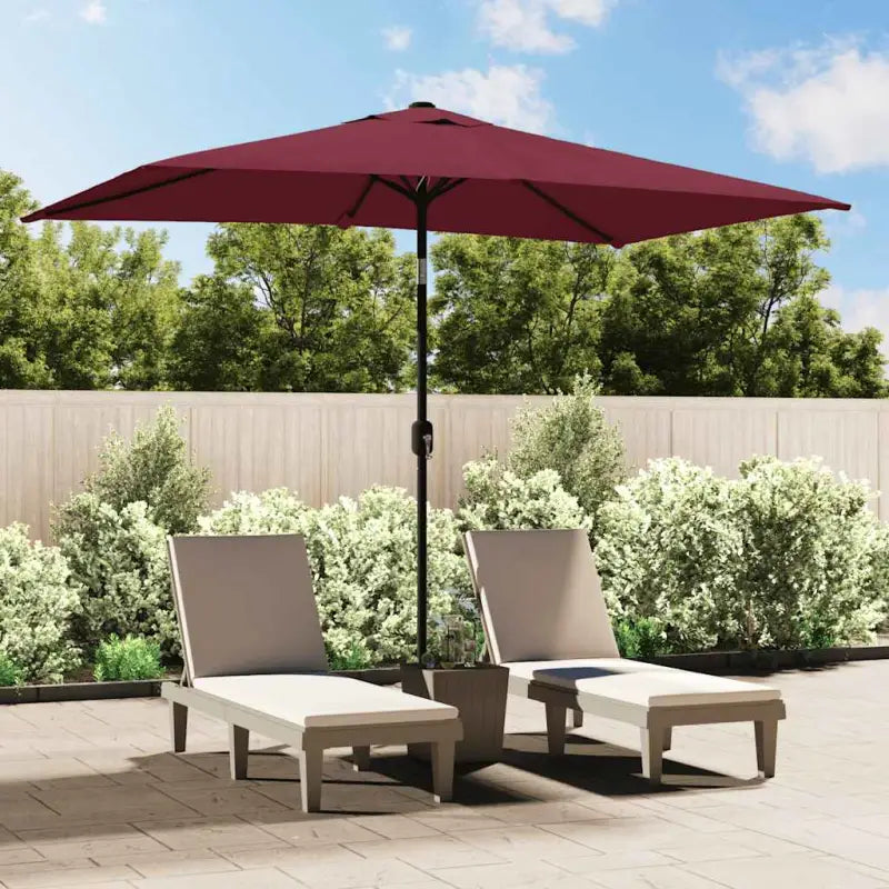 Elegante parasol met stalen paal voor schaduw en uv-bescherming - Rood / 1 - Parasols en zonneschermen