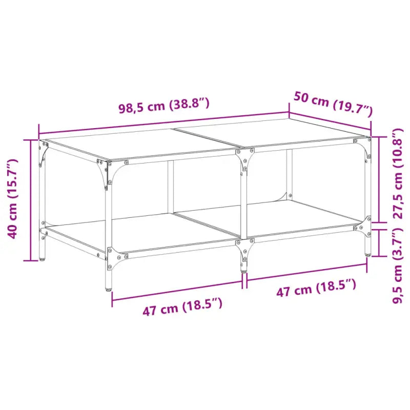 Elegante salontafel met glazen blad voor moderne woonkamers - Salontafels