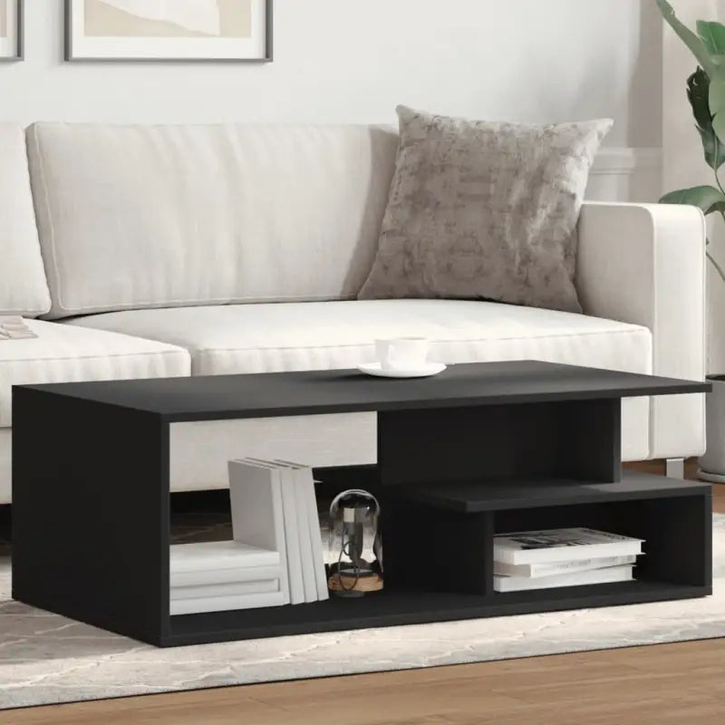 Elegante salontafel van bewerkt hout die eenvoudig schoon te maken - Zwart / 1 - Salontafels