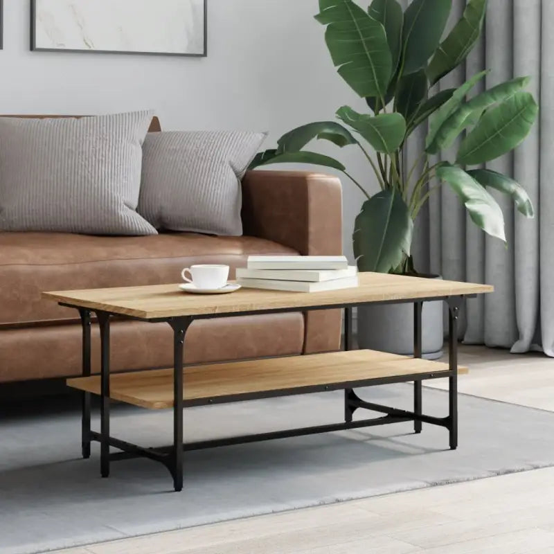 Elegante salontafel van bewerkt hout voor een moderne woonkamer - Sonoma eiken / 1 - Salontafels