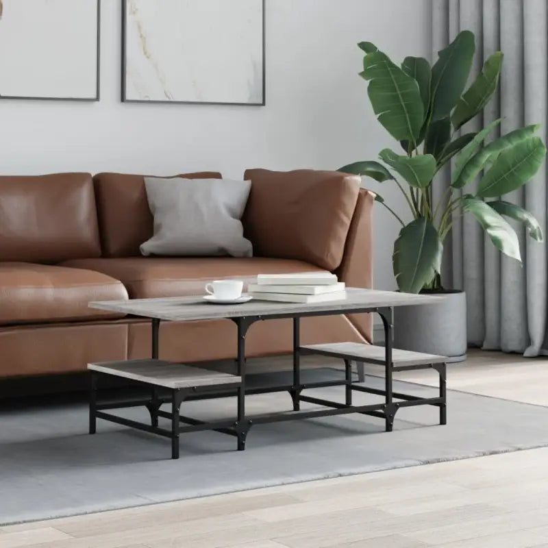 Elegante salontafel van bewerkt hout voor een stijlvolle woonkamer - Grijs sonoma / 1 - Salontafels