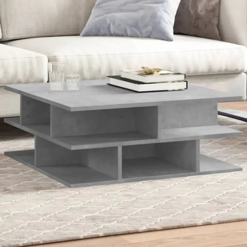 Elegante salontafel van bewerkt hout voor een stijlvolle woonkamer - Betongrijs / 1 - Salontafels