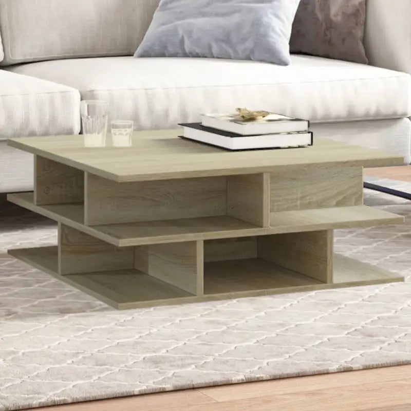 Elegante salontafel van bewerkt hout voor een stijlvolle woonkamer - Sonoma eiken / 1 - Salontafels