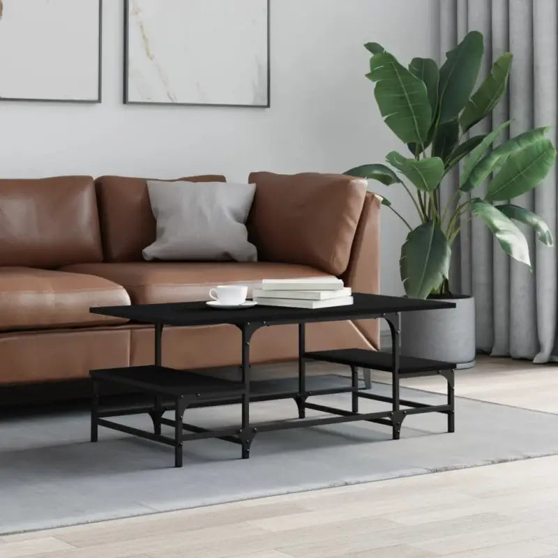 Elegante salontafel van bewerkt hout voor een stijlvolle woonkamer - Zwart / 1 - Salontafels